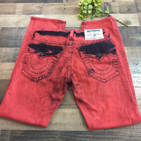 True Religion Other - Men's True Religion Red/Black Straight Jeans Sz 31